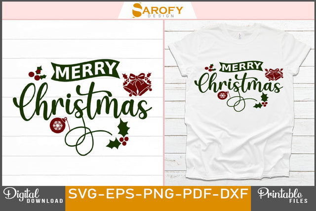 Merry Christmas Design SVG File SVG Sarofydesign 