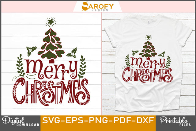 Merry Christmas Design SVG File SVG Sarofydesign 