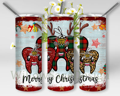 Merry Christmas Design Tumbler, Christmas Tooth 20oz Skinny Tumbler, Christmas Glitter Tumbler Png, Christmas Leopard Design Png, Christmas Sublimation Design, Digital Download Sublimation WillowSageDesign 