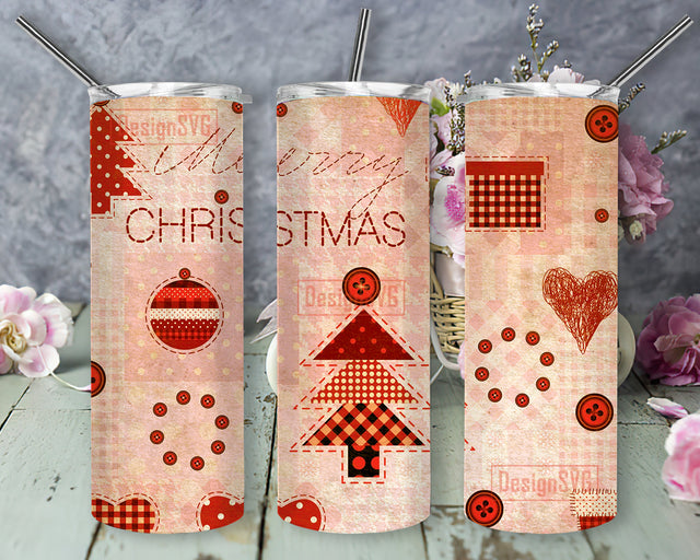 Merry Christmas Design Tumbler Template, Christmas Embroider 20oz Skinny Tumbler, Xmas Buffalo Plaid Tumbler Png, Christmas Sublimation Design, Digital Download Sublimation DesignSVG 
