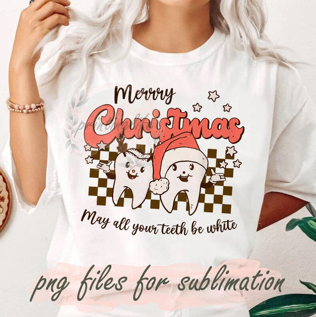 Merry Christmas Digital File, Christmas Teeth Png, May All Your Teeth Be White Png, Retro Christmas Png, Instant Download Sublimation PrintingLife 