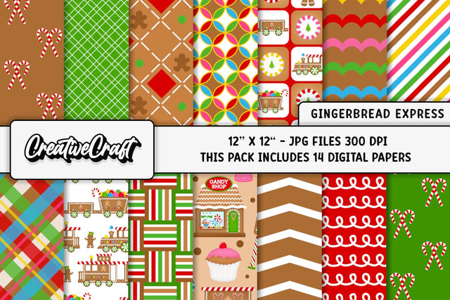 Merry Christmas Digital Papers, scrapbook backgrounds designs Digital Pattern CreativeCraftShop 