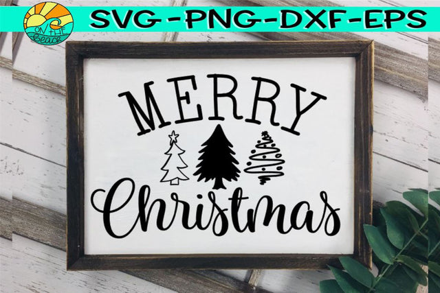 Merry Christmas - Doodle Trees -SVG - DXF - EPS - PNG SVG On the Beach Boutique 