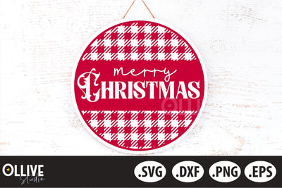 Merry Christmas Door Sign SVG SVG Ollive Studio 