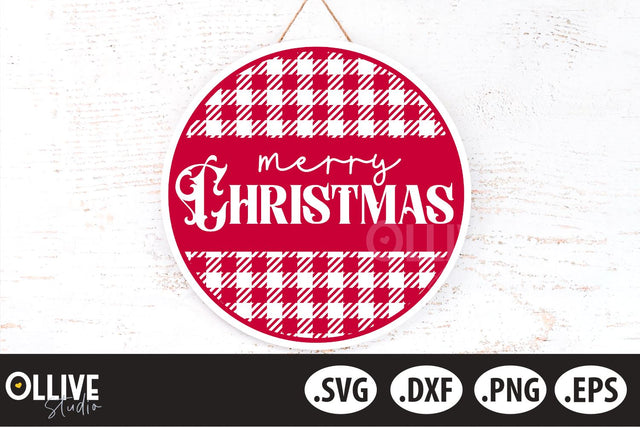 Merry Christmas Door Sign SVG SVG Ollive Studio 