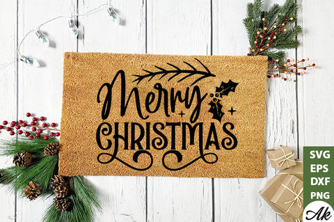 Merry Christmas Doormat SVG SVG akazaddesign 