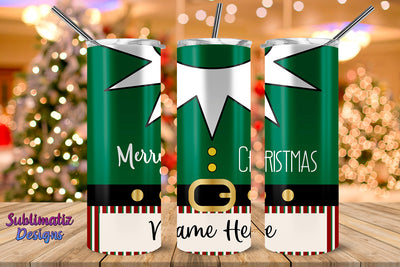 Merry Christmas Elf Suit Design Tumbler Sublimation Template 20 oz Sublimation Sublimatiz Designs 