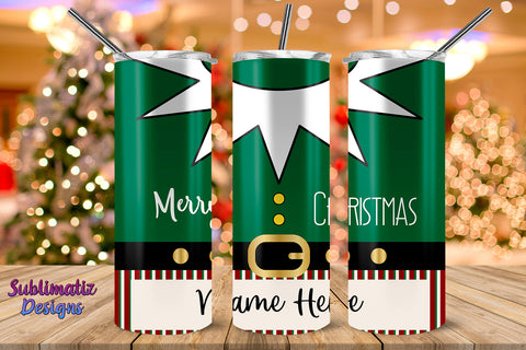 Merry Christmas Elf Suit Design Tumbler Sublimation Template 20 oz Sublimation Sublimatiz Designs 
