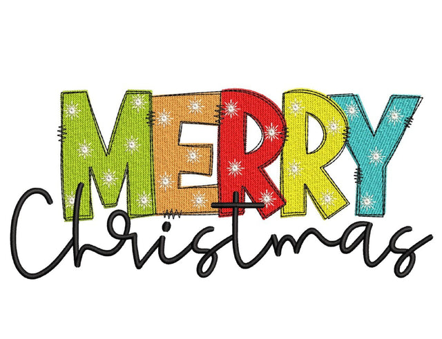 Merry Christmas Embroidery Design, 4 sizes, Instant Download Embroidery/Applique DESIGNS Nino Nadaraia 