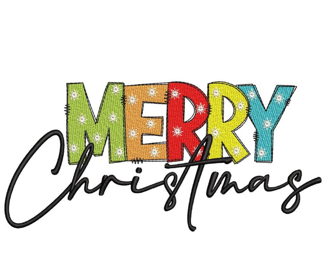 Merry Christmas Embroidery Design, 4 sizes, Instant Download Embroidery/Applique DESIGNS Nino Nadaraia 