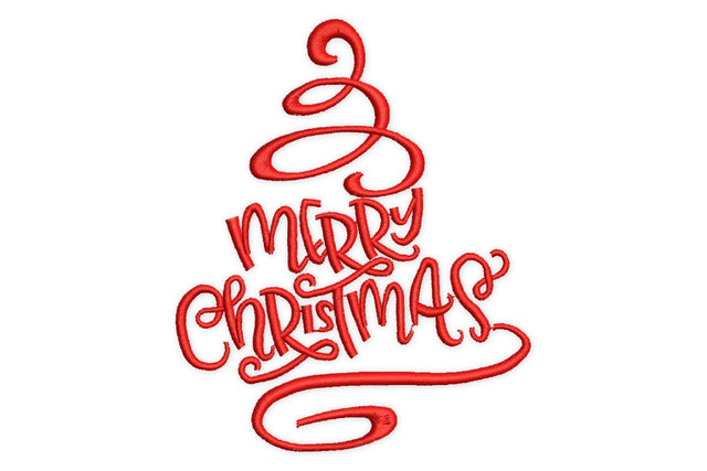 Merry Christmas Embroidery Design, Christmas Tree Machine Embroidery File Embroidery/Applique DESIGNS NextEmbroidery 