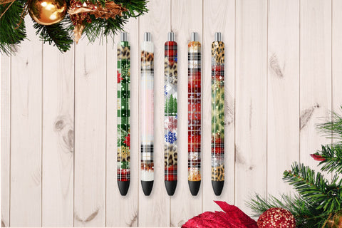 Merry Christmas Epoxy Pens Bundle PNG Pen Wraps Sublimation Sublimation OrangeBrushStudio 