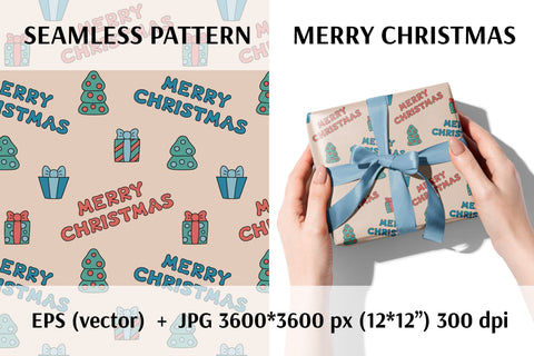 Merry Christmas | EPS Vector Pattern | Groovy Digital Paper Digital Pattern AnnaViolet_store 