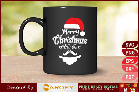 Merry Christmas Everyone Design SVG File SVG Sarofydesign 