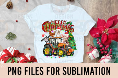 Merry Christmas Farm Animals Png, Christmas Animals, Digital Download, Png, Merry Christmas,Christmas Png,Sublimation Designs Downloads SVG BOO-design 
