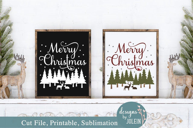 Merry Christmas Farmhouse Design SVG Designs by Jolein 