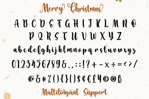 Merry Christmas Font Mozarella 