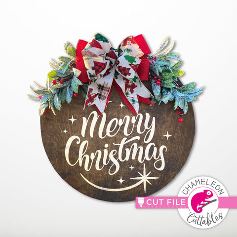 Merry Christmas for round sign svg png dxf SVG Chameleon Cuttables 