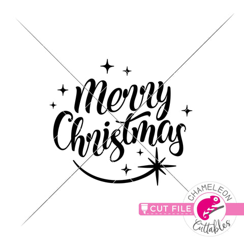 Merry Christmas for round sign svg png dxf SVG Chameleon Cuttables 