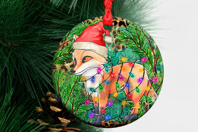 Merry Christmas Fox Ornament Sublimation Design, Merry Christmas Png, Christmas Animal Png, Fox Png, Christmas Png Sublimation BOO-design 