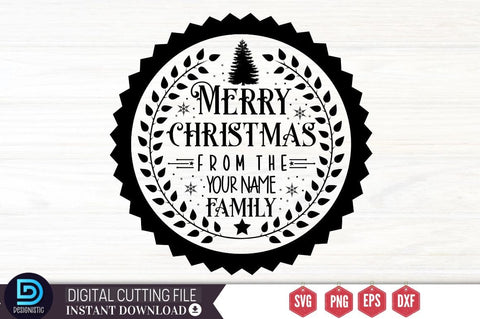 Merry christmas from the your name family SVG SVG DESIGNISTIC 