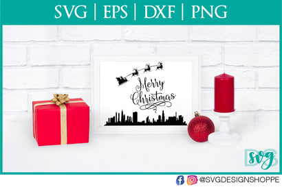 Merry Christmas Glass Block Silhouette SVG SVG Design Shoppe 