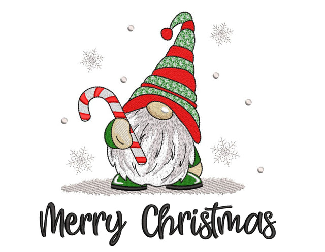 Merry Christmas Gnome Embroidery Design, 4 sizes, Instant Download Embroidery/Applique DESIGNS Nino Nadaraia 