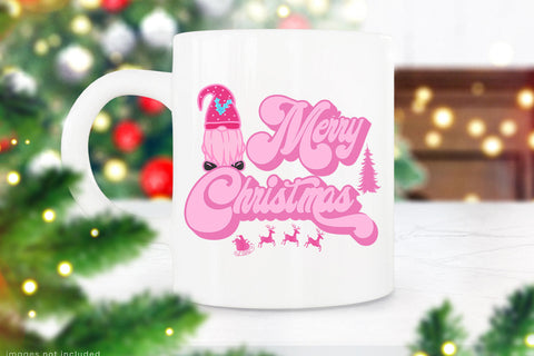 Merry Christmas Gnome PNG I Pink Christmas Gnome Sublimation Sublimation Happy Printables Club 