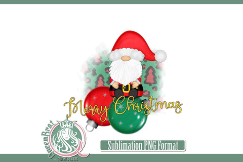 Merry Christmas Gnome Sublimation Sublimation QueenBrat Digital Designs 