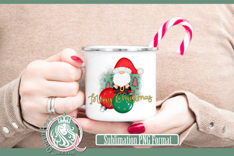Merry Christmas Gnome Sublimation Sublimation QueenBrat Digital Designs 