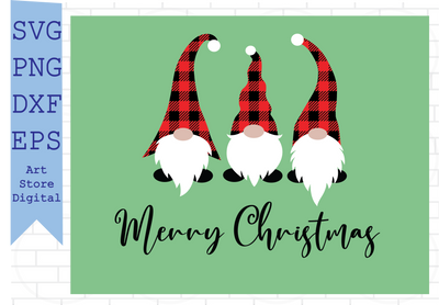 Merry Christmas Gnome Svg, Christmas Svg, Gnome Svg, Png, Eps, Dxf Files SVG Artstoredigital 