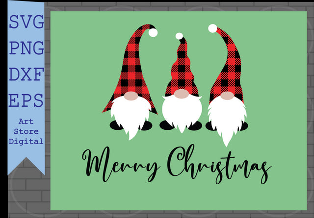 Merry Christmas Gnome Svg, Christmas Svg, Gnome Svg, Png, Eps, Dxf Files SVG Artstoredigital 