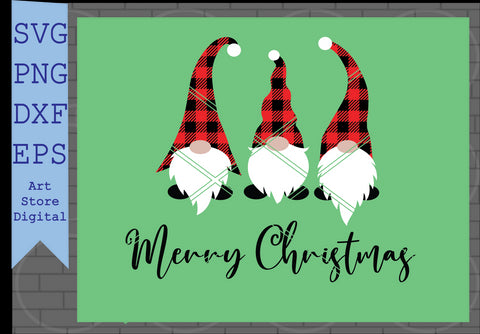Merry Christmas Gnome Svg, Christmas Svg, Gnome Svg, Png, Eps, Dxf Files SVG Artstoredigital 