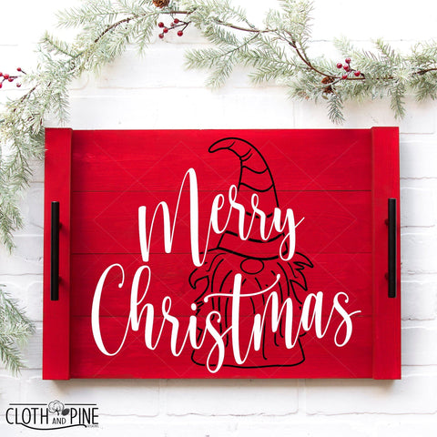 Merry Christmas Gnome. Two Designs Available SVG Cloth and Pine Designs 