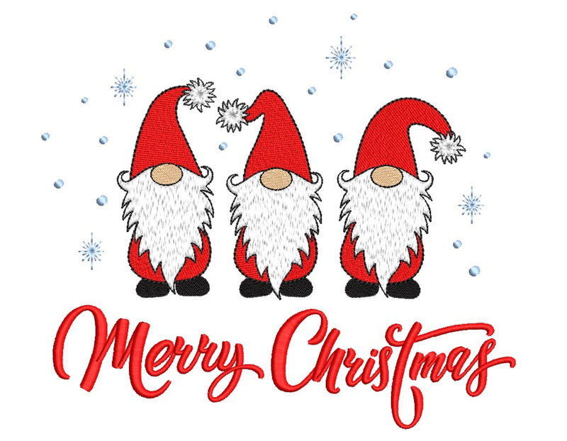 Merry Christmas Gnomes Embroidery Design, 3 sizes, Instant Download Embroidery/Applique DESIGNS Nino Nadaraia 