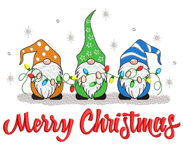 Merry Christmas Gnomes Embroidery Design, 4 sizes, Instant Download Embroidery/Applique DESIGNS Nino Nadaraia 