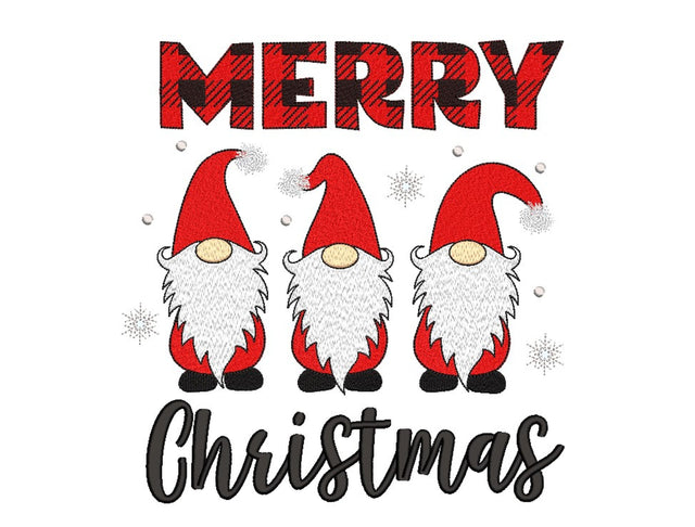 Merry Christmas Gnomes Embroidery Design, 4 sizes, Instant Download Embroidery/Applique DESIGNS Nino Nadaraia 