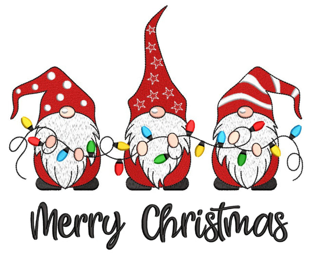 Merry Christmas Gnomes Embroidery Design, 4 sizes, Instant Download Embroidery/Applique DESIGNS Nino Nadaraia 