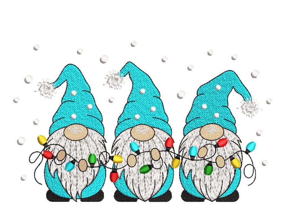 Merry Christmas Gnomes Embroidery Design, 5 sizes, Instant Download ...