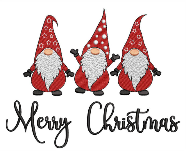 Merry Christmas Gnomes Embroidery Design, Christmas Gnomies Embroidery File, 3 sizes, Instant Download Embroidery/Applique DESIGNS Nino Nadaraia 