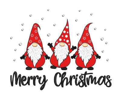 Merry Christmas Gnomes Embroidery Design, Christmas Gnomies Embroidery File, 4 sizes, Instant Download Embroidery/Applique DESIGNS Nino Nadaraia 