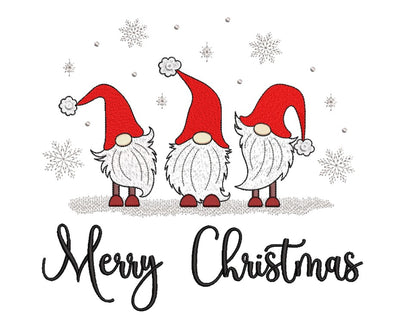 Merry Christmas Gnomes Embroidery Design, Christmas Gnomies Embroidery File, 4 sizes, Instant Download Embroidery/Applique DESIGNS Nino Nadaraia 