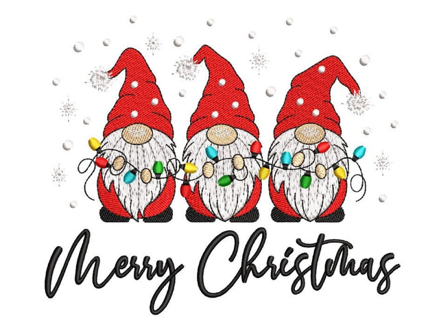 Merry Christmas Gnomes Embroidery Design, Christmas Gnomies Embroidery File, 5 sizes, Instant Download Embroidery/Applique DESIGNS Nino Nadaraia 