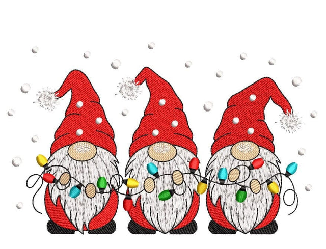 Merry Christmas Gnomes Embroidery Design, Christmas Gnomies Embroidery File, 5 sizes, Instant Download Embroidery/Applique DESIGNS Nino Nadaraia 
