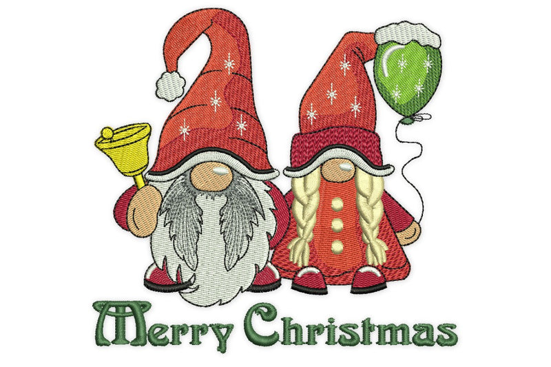 Merry Christmas Gnomes Embroidery Design Embroidery/Applique DESIGNS NextEmbroidery 
