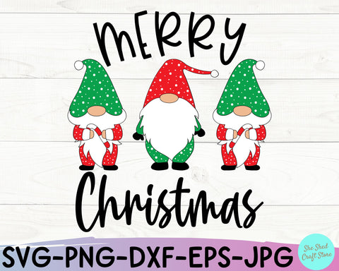 Merry Christmas Gnomes SVG Cut File SVG She Shed Craft Store 
