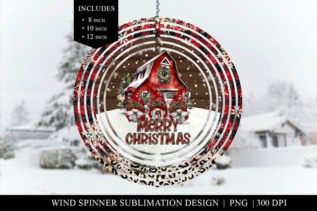 Merry Christmas Gnomes Wind Spinner Sublimation Design PNG Sublimation BijouBay 
