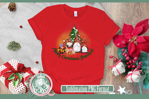 Merry Christmas Gnomies Sublimation Sublimation QueenBrat Digital Designs 