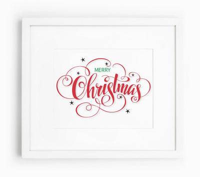 Merry Christmas Hand Lettered Cut File SVG SVG Cursive by Camille 