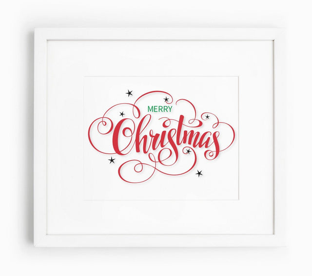 Merry Christmas Hand Lettered Cut File SVG SVG Cursive by Camille 